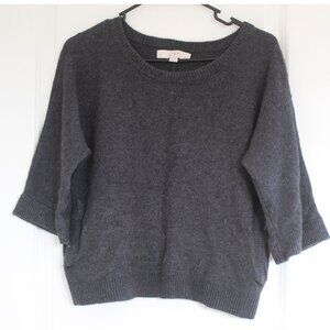 Loft Sweater Poncho Style Petite XS Gray Wool Blend NWOT